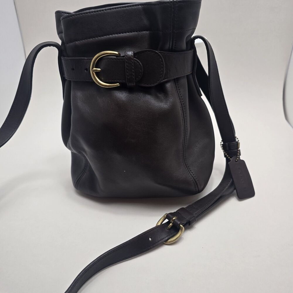 Vintage COACH 4156 Soho Mahogany Belted Pouch Shoulder Bucket Crossbody Bag